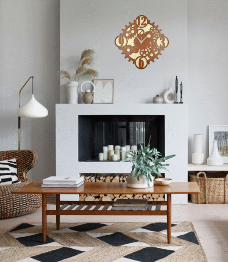 Wooden Silent Non-Ticking Wall Clock for Home Stylish Latest Designer Wall Clock for Home Living Room Bedroom Office Hall